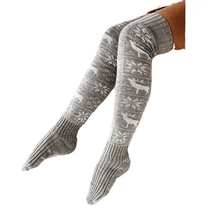 Warm Christmas Knitted Stockings - long Christmas socks