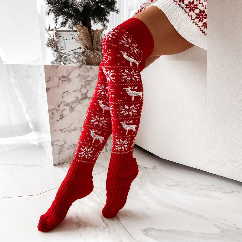 Warm Christmas Knitted Stockings - long Christmas socks