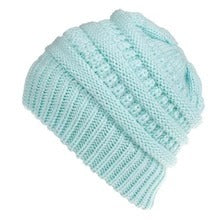 Knitted Wool Ponytail Beanie