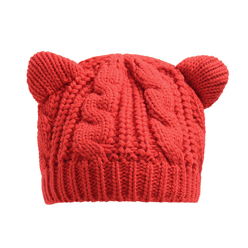 Cute Knitted Cat Ear Beanie