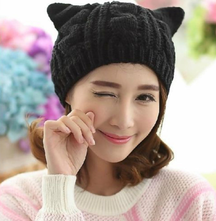 Cute Knitted Cat Ear Beanie