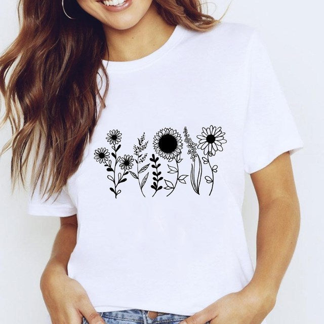 White printed T-shirt - Woman